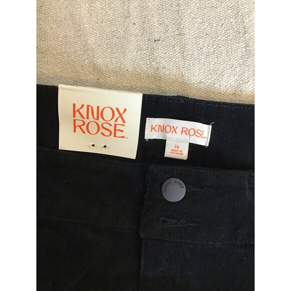 Knox Rose Women's High-Rise Wide Leg Corduroy Pants in Black Sz. 16 Normcore - Picture 7 of 8